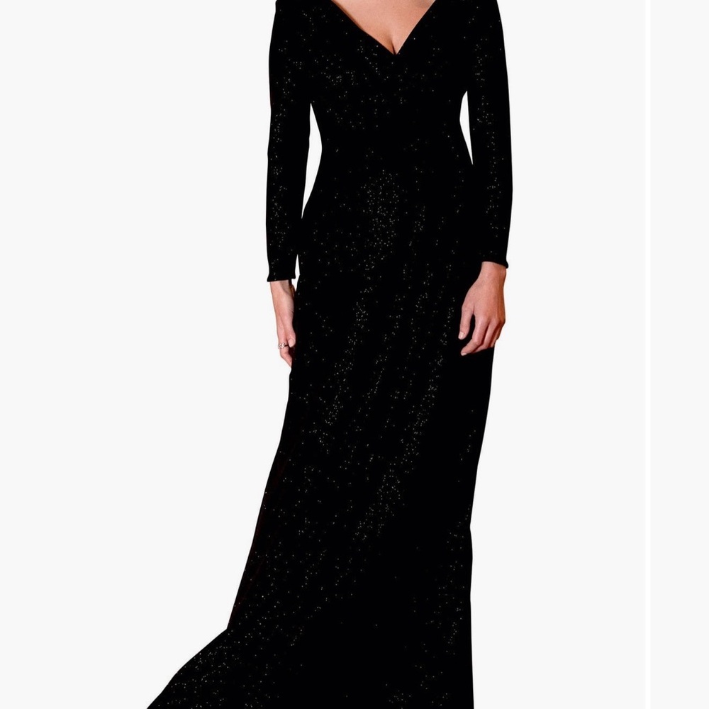 Sophisticated Black glitter maternity Maxi Dress size 4=12